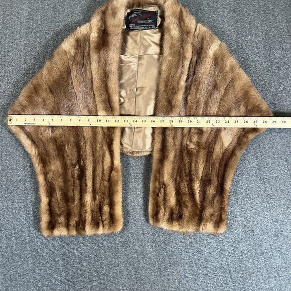 Vintage Voula Mitsakou Mink Fur Shawl Shoulder Wrap One Size Made In Greece - Picture 2 of 16